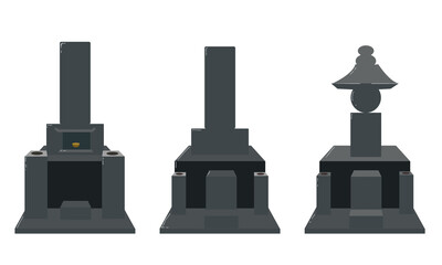 墓石　黒御影石(線無し)