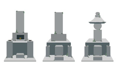 放置された墓石(線無し)