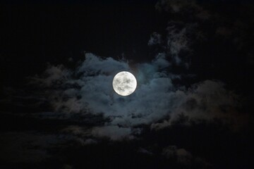 Obraz na płótnie Canvas Full moon on a cloudy night 