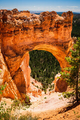 Natural bridge in Bryce Canyon NP looking down into canyon © Thomas