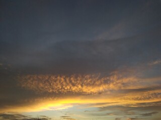 Sun, blue sky, sunset, 