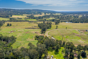 Fototapeta na wymiar Farmland near Wallacia in regional New South Wales in Australia