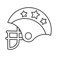 american football helmet with stars line style icon