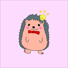 The inspired hedgehog is wearing a ribbon
