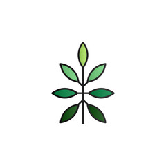 Leaf color gradient vector icon