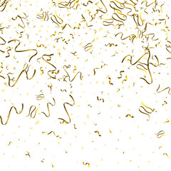 Holiday Serpentine. Gold Foil Streamers Ribbons.