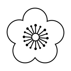 mid autumn decorative flower red line style icon