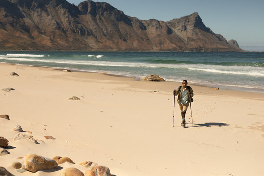  Disabled Black African American male athlete walking