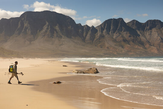 Disabled Black African American  male athlete near water - Powered by Adobe