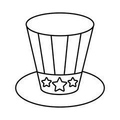 usa elections flag in hat line style icon