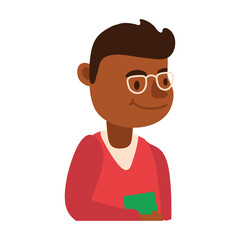 afro male teacher worker character