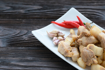 Stir Fried Pork with Salt garlic and pepper