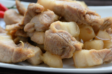 Stir Fried Pork with Salt garlic and pepper