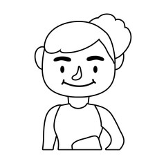 teacher female worker character line style icon