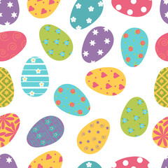 Fototapeta na wymiar Seamless vector illustration with easter eggs