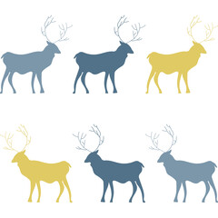 Vector white Russian forest deer border pattern background. Perfect for fabric, wallpaper, scrapbooking projects.
