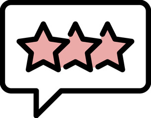 ピンクのレビューのベクターアイコン
