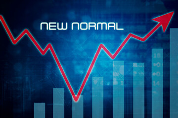 Growth business chart with new normal text