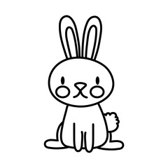 mid autumn cute rabbit line style icon