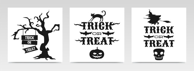 Halloween quotes letter typography set illustration.