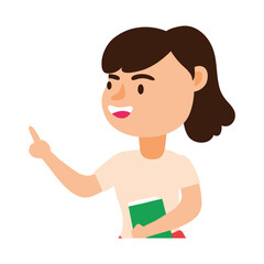 teacher female worker character icon