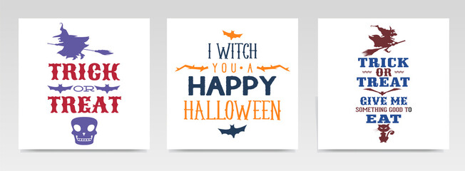 Halloween quotes letter typography set illustration.