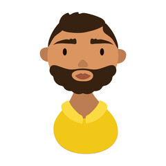man with beard character national hispanic heritage flat style icon