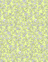 traditional Indian paisley pattern on yellow-background