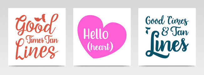 Summer quotes letter typography set illustration.