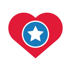 star in heart usa election flat style icon