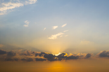 Fascinating sky and clouds natural scenery in summer