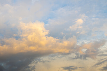 Fascinating sky and clouds natural scenery in summer