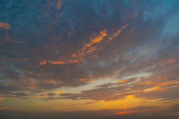 Fascinating sky and clouds natural scenery in summer
