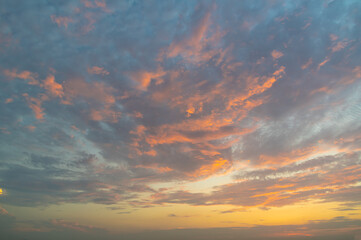 Fascinating sky and clouds natural scenery in summer