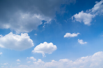 Naklejka na ściany i meble Fascinating sky and clouds natural scenery in summer