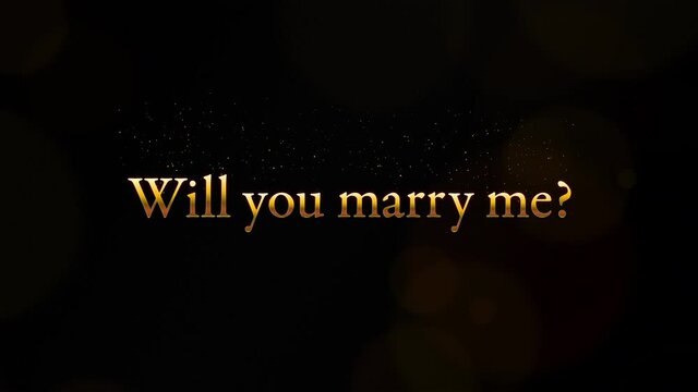 Will you marry meのメッセージが入ったエレガントな動画