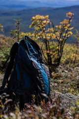 Backpack on a mountain