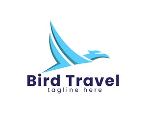 Bird abstract logo vector design. Bird travel