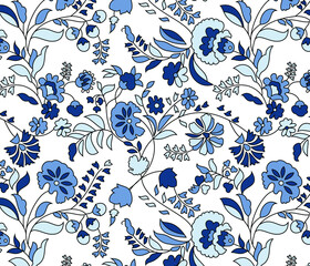 traditional Indian paisley pattern on white    background