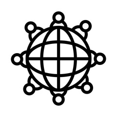 sphere browser with people around line style icon