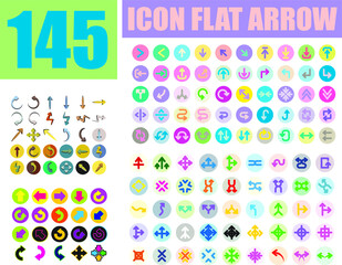 145 Icon Arrow Flat Style for any purposes website mobile app presentation