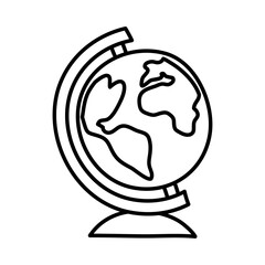 world planet earth school supply line style icon