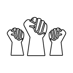 hands human fist fighters line style icon