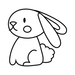 mid autumn cute rabbit line style icon