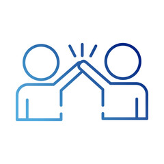 teamworkers with handshake coworking gradient style icon