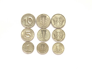 Old coins from East Germany "DDR"