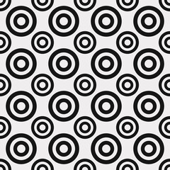 Cotton fabric seamless abstract pattern of black circles on a white background. Vector image