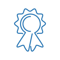 Abstract medal isolated icon with ribbons