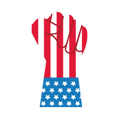 hand fist with usa elections flag flat style icon