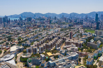 Top view of Hong Kong city